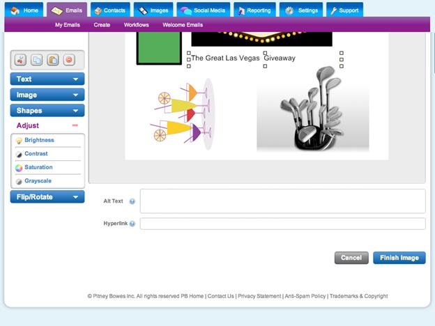 Hyperlink your image using email template designer screenshot  
