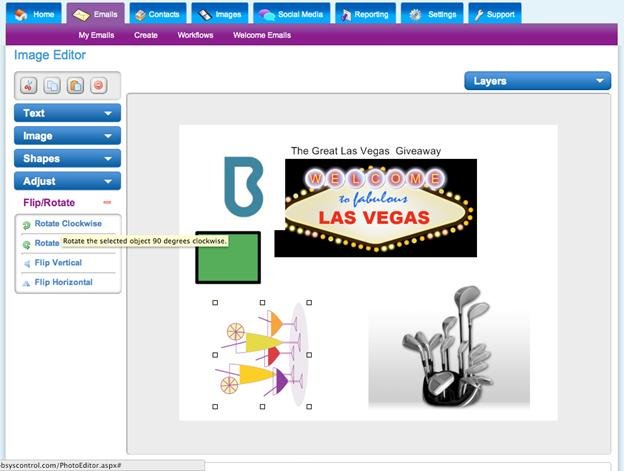 Edit image with flip or rotate using email template designer screenshot  