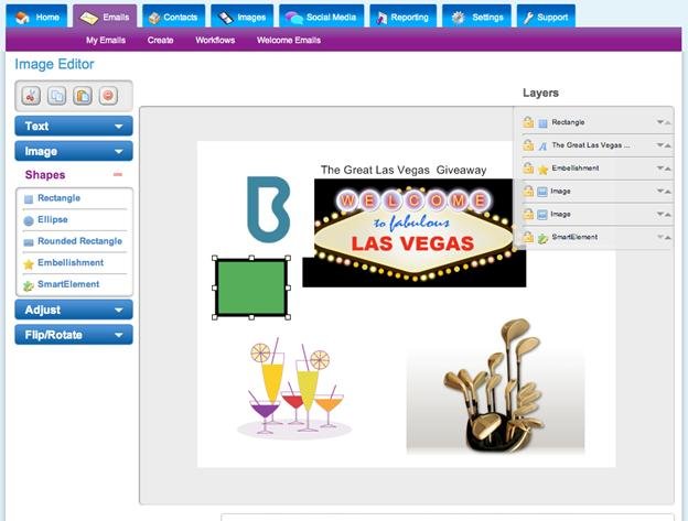 Insert graphic using email template designer screenshot  