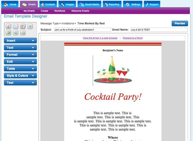 Use our intuitive, user-friendly Email Template Designer to change styles or format your emails. Edit emails using email template designer screenshot